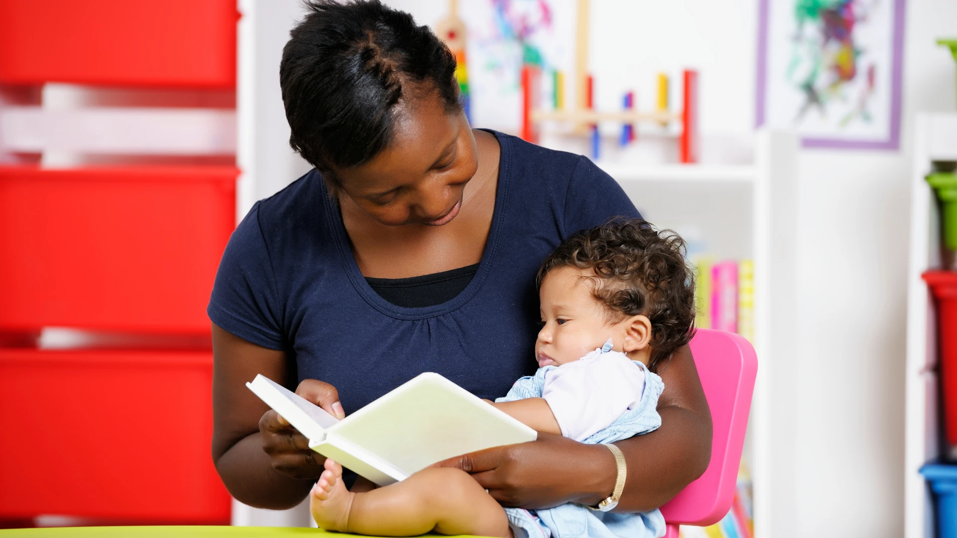 36 Mother reads to their child